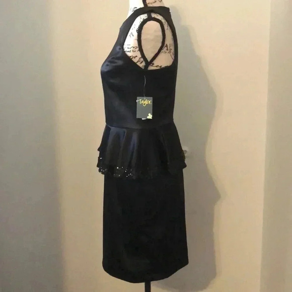 Taylor Black Peplum Dress - Picture 5 of 9